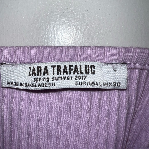 Zara Lilac off the shoulder crop top Size Large - Picture 6 of 7